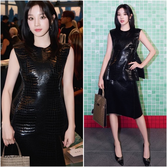 Like new TORY BURCH Angle Croc Embossed Midi Skirt $1,198 - Picture 4 of 13